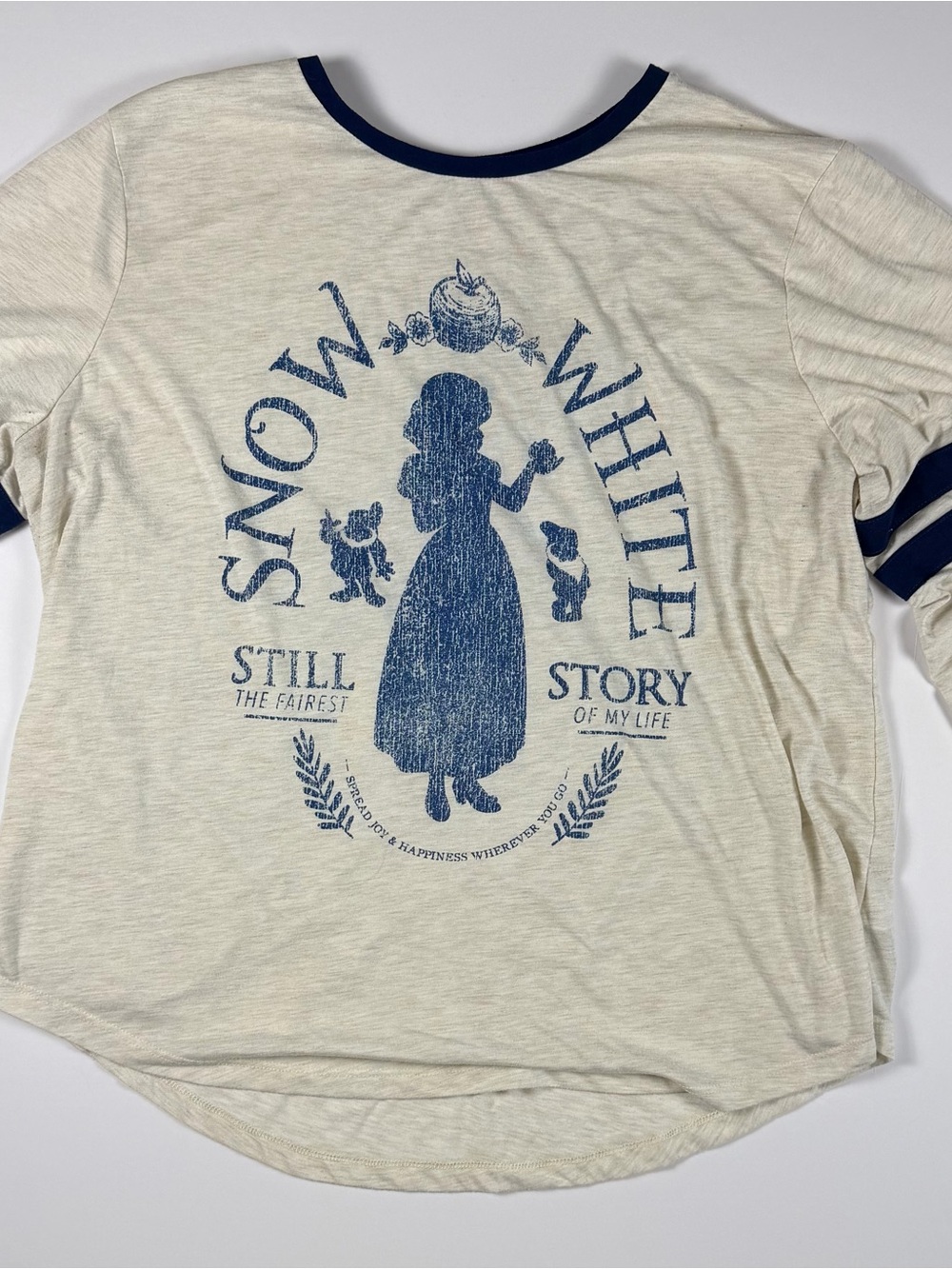 Disney Snow White Graphic Long Sleeve Tee - Cream and Navy